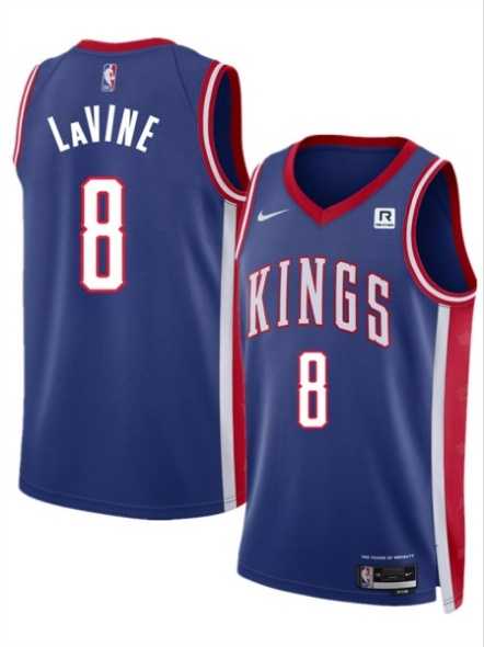 Mens Sacramento Kings #8 Zach LaVine Blue 2025 City Edition Stitched Jersey Dzhi->sacramento kings->NBA Jersey